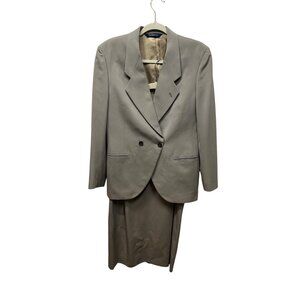 Burberry Vintage Neutral Women's Skirt Suit - Taupe Pencil Skirt